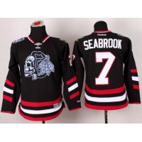 Chicago Blackhawks #7 Brent Seabrook Black(White Skull) 2014 Stadium Series Stitched Youth NHL Jersey
