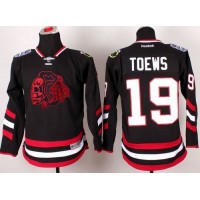 Chicago Blackhawks #19 Jonathan Toews Black(Red Skull) 2014 Stadium Series Stitched Youth NHL Jersey