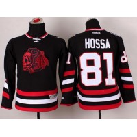 Chicago Blackhawks #81 Marian Hossa Black(Red Skull) 2014 Stadium Series Stitched Youth NHL Jersey
