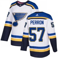 Adidas St. Louis Blues #57 David Perron White Road Authentic Stitched Youth NHL Jersey