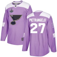 Adidas St. Louis Blues #27 Alex Pietrangelo Purple Authentic Fights Cancer Stanley Cup Champions Stitched Youth NHL Jersey
