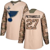 Adidas St. Louis Blues #27 Alex Pietrangelo Camo Authentic 2017 Veterans Day Stanley Cup Champions Stitched Youth NHL Jersey