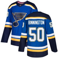 Adidas St. Louis Blues #50 Jordan Binnington Blue Home Authentic Stitched Youth NHL Jersey
