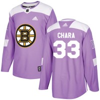 Adidas Boston Bruins #33 Zdeno Chara Purple Authentic Fights Cancer Youth Stitched NHL Jersey