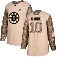 Adidas Boston Bruins #10 Anders Bjork Camo Authentic 2017 Veterans Day Youth Stitched NHL Jersey
