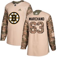 Adidas Boston Bruins #63 Brad Marchand Camo Authentic 2017 Veterans Day Youth Stitched NHL Jersey