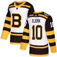 Adidas Boston Bruins #10 Anders Bjork White Authentic 2019 Winter Classic Youth Stitched NHL Jersey