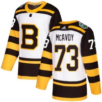 Adidas Boston Bruins #73 Charlie McAvoy White Authentic 2019 Winter Classic Youth Stitched NHL Jersey