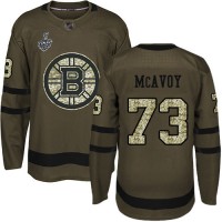 Adidas Boston Bruins #73 Charlie McAvoy Green Salute to Service Stanley Cup Final Bound Youth Stitched NHL Jersey