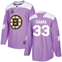 Adidas Boston Bruins #33 Zdeno Chara Purple Authentic Fights Cancer Stanley Cup Final Bound Youth Stitched NHL Jersey
