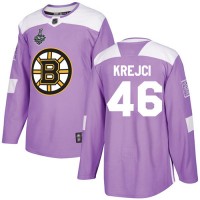 Adidas Boston Bruins #46 David Krejci Purple Authentic Fights Cancer Stanley Cup Final Bound Youth Stitched NHL Jersey