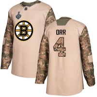 Adidas Boston Bruins #4 Bobby Orr Camo Authentic 2017 Veterans Day Stanley Cup Final Bound Youth Stitched NHL Jersey