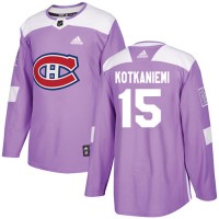 Adidas Montreal Canadiens #15 Jesperi Kotkaniemi Purple Authentic Fights Cancer Stitched Youth NHL Jersey