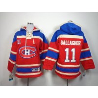 Montreal Canadiens #11 Brendan Gallagher Red Sawyer Hooded Sweatshirt Stitched Youth NHL Jersey