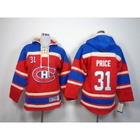 Montreal Canadiens #31 Carey Price Red Sawyer Hooded Sweatshirt Stitched Youth NHL Jersey