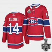 Adidas Montreal Canadiens #14 Nick Suzuki Red Home Authentic Youth 2021 NHL Stanley Cup Final Patch Jersey