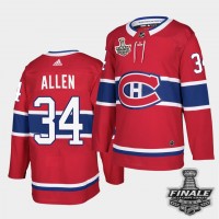 Adidas Montreal Canadiens #34 Jake Allen Red Home Authentic Youth 2021 NHL Stanley Cup Final Patch Jersey