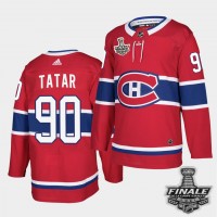 Adidas Montreal Canadiens #90 Tomas Tatar Red Home Authentic Youth 2021 NHL Stanley Cup Final Patch Jersey