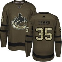 Adidas Vancouver Canucks #35 Thatcher Demko Green Salute to Service Stitched Youth NHL Jersey