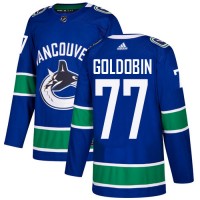 Adidas Vancouver Canucks #77 Nikolay Goldobin Blue Home Authentic Youth Stitched NHL Jersey