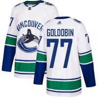 Adidas Vancouver Canucks #77 Nikolay Goldobin White Road Authentic Youth Stitched NHL Jersey