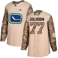 Adidas Vancouver Canucks #77 Nikolay Goldobin Camo Authentic 2017 Veterans Day Youth Stitched NHL Jersey