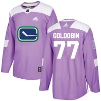Adidas Vancouver Canucks #77 Nikolay Goldobin Purple Authentic Fights Cancer Youth Stitched NHL Jersey