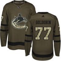 Adidas Vancouver Canucks #77 Nikolay Goldobin Green Salute to Service Youth Stitched NHL Jersey