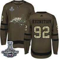 Adidas Washington Capitals #92 Evgeny Kuznetsov Green Salute to Service Stanley Cup Final Champions Stitched Youth NHL Jersey