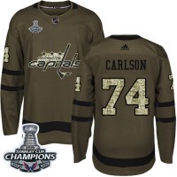 Adidas Washington Capitals #74 John Carlson Green Salute to Service Stanley Cup Final Champions Stitched Youth NHL Jersey