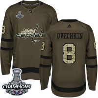 Adidas Washington Capitals #8 Alex Ovechkin Green Salute to Service Stanley Cup Final Champions Stitched Youth NHL Jersey