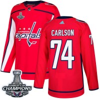 Adidas Washington Capitals #74 John Carlson Red Home Authentic Stanley Cup Final Champions Stitched Youth NHL Jersey