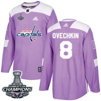 Adidas Washington Capitals #8 Alex Ovechkin Purple Authentic Fights Cancer Stanley Cup Final Champions Stitched Youth NHL Jersey