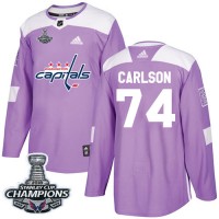 Adidas Washington Capitals #74 John Carlson Purple Authentic Fights Cancer Stanley Cup Final Champions Stitched Youth NHL Jersey