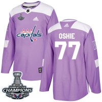 Adidas Washington Capitals #77 T.J. Oshie Purple Authentic Fights Cancer Stanley Cup Final Champions Stitched Youth NHL Jersey
