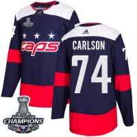 Adidas Washington Capitals #74 John Carlson Navy Authentic 2018 Stadium Series Stanley Cup Final Champions Stitched Youth NHL Jersey