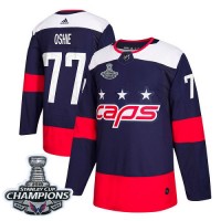 Adidas Washington Capitals #77 T.J. Oshie Navy Authentic 2018 Stadium Series Stanley Cup Final Champions Stitched Youth NHL Jersey