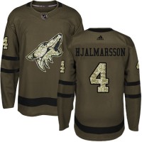 Adidas Arizona Coyotes #4 Niklas Hjalmarsson Green Salute to Service Stitched Youth NHL Jersey