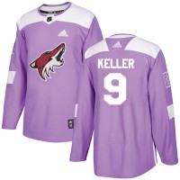 Adidas Arizona Coyotes #9 Clayton Keller Purple Authentic Fights Cancer Stitched Youth NHL Jersey