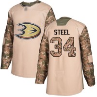 Adidas Anaheim Ducks #34 Sam Steel Camo Authentic 2017 Veterans Day Youth Stitched NHL Jersey