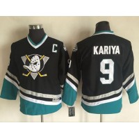 Anaheim Ducks #9 Paul Kariya Black CCM Throwback Youth Stitched NHL Jersey