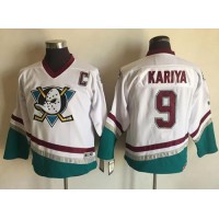 Anaheim Ducks #9 Paul Kariya White CCM Throwback Youth Stitched NHL Jersey