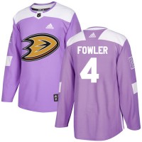 Adidas Anaheim Ducks #4 Cam Fowler Purple Authentic Fights Cancer Youth Stitched NHL Jersey