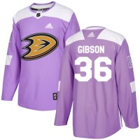 Adidas Anaheim Ducks #36 John Gibson Purple Authentic Fights Cancer Youth Stitched NHL Jersey