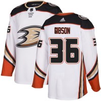 Adidas Anaheim Ducks #36 John Gibson White Road Authentic Youth Stitched NHL Jersey