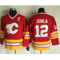 Calgary Flames #12 Jarome Iginla Red CCM Throwback Stitched Youth NHL Jersey