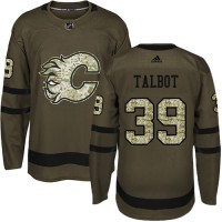Adidas Calgary Flames #39 Cam Talbot Green Salute to Service Stitched Youth NHL Jersey