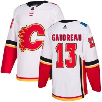 Adidas Calgary Flames #13 Johnny Gaudreau White Road Authentic Stitched Youth NHL Jersey
