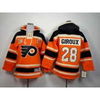 Philadelphia Flyers #28 Claude Giroux Orange Sawyer Hooded Sweatshirt Stitched Youth NHL Jersey