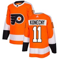 Adidas Philadelphia Flyers #11 Travis Konecny Orange Home Authentic Stitched Youth NHL Jersey